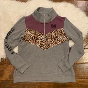 Victoria’s Secret Pink Leopard Half Zip Pullover S